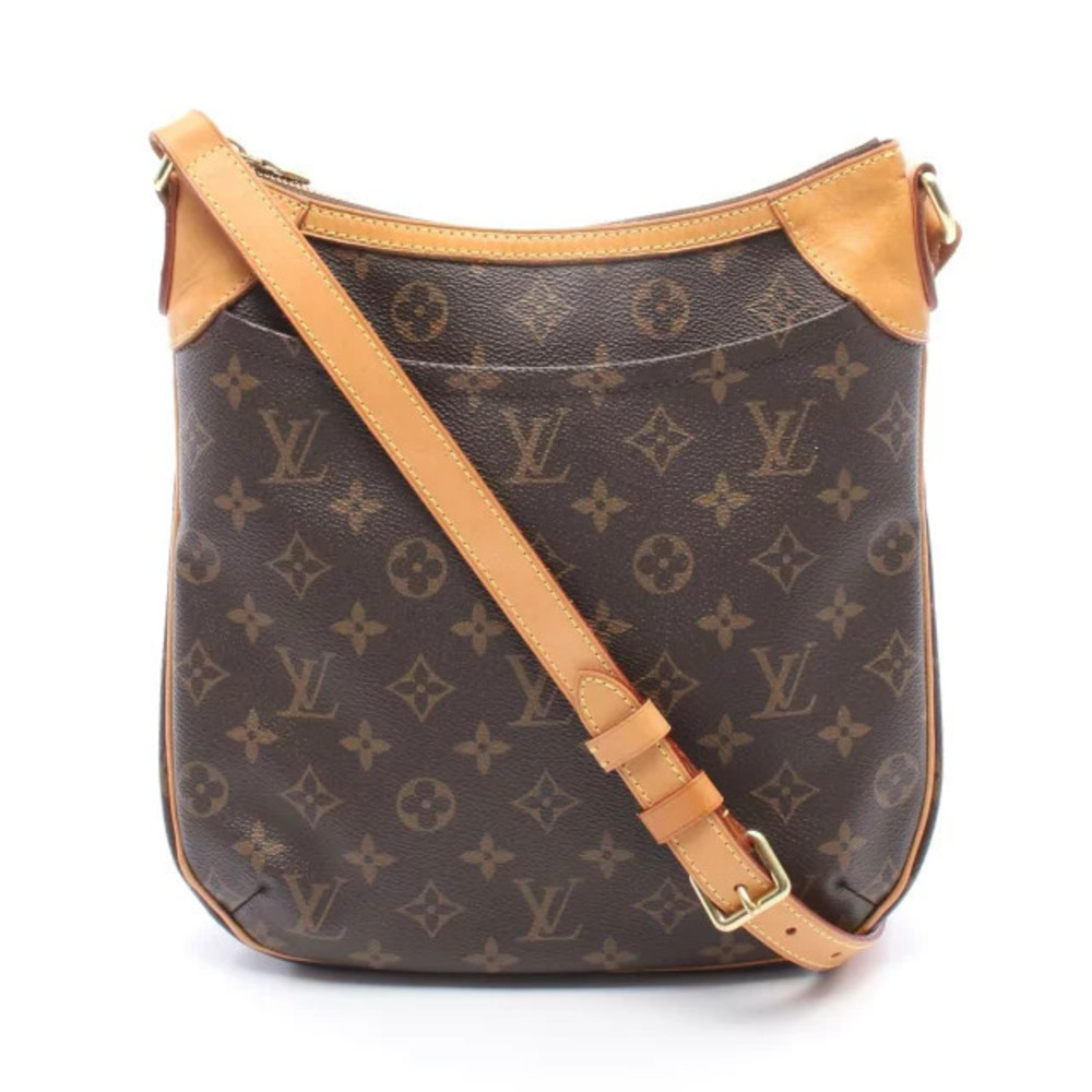 Louis Vuitton Odeon Shoulder Bag Canvas Leather Monogram Brown